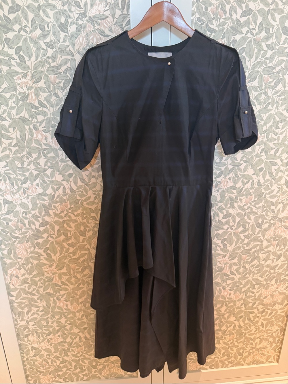 Jason Wu Black Asymmetrical Short Sleeve Dress